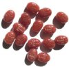 15 14mm Milky Carnelian Scarab Beetle Glass Beads
